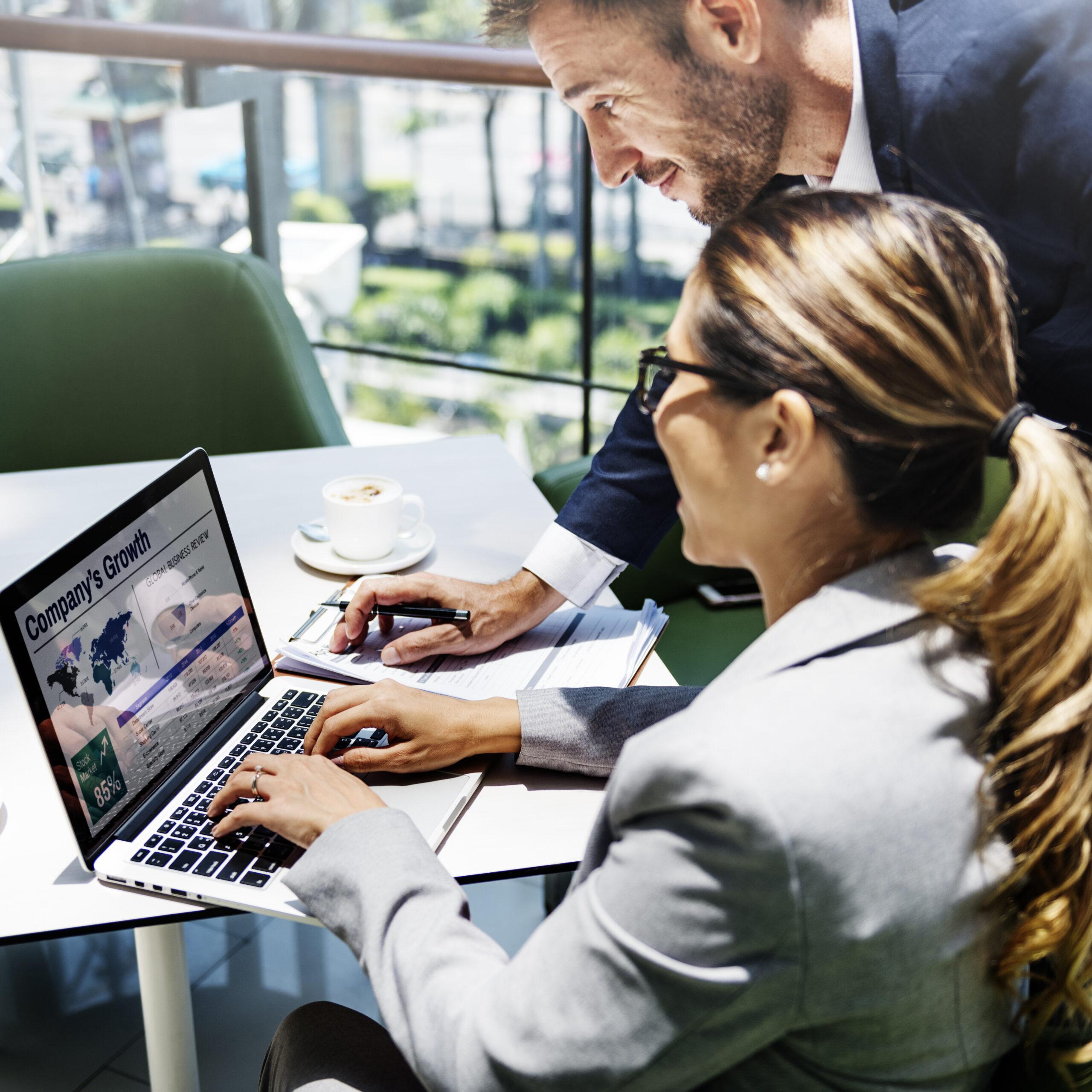 Business People Discussion Laptop Growth Success Concept